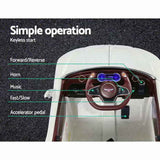 Kids Electric Ride On Car Bentley Licensed EXP12 Toy Cars Remote 12V White RCAR-EXP12-WH