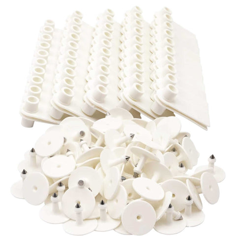 100x Cattle Ear Tags 5x2cm Set - Mini White Blank Pig Goat Livestock Label V238-SUPDZ-40208930537552
