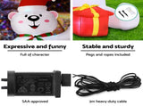 Jingle Jollys Christmas Inflatable Bear 1.8M Height LED Outdoor Decorations Illuminated XMAS-INF-BEAR-6FT