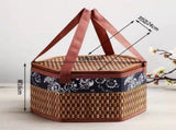 Wicker Basket with Lid,Wicker Picnic Basket with Double Handles,Woven Picnic Storage Rattan Wicker V1189-LWWAL-20260401-06212