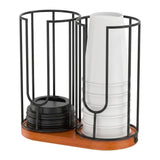 Vintage Coffee Cup Dispenser Efficient & Space-Saving Storage, Sturdy Metal Stand for Cups, V1366-AZ2-W-15150