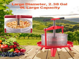 2.38 Gal/9L Fruit Wine Press, Stainless Steel Basket with Cross-beam and Triangular Structure, V952-GJYZJLSBXG9LCJBFPV0