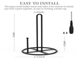 Black Paper Towel Holder Countertop Stand - Standing Modern Paper Towel Holders for Kitchen Standard V1192-AZ-W-15748