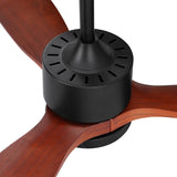 Devanti 52'' Ceiling Fan AC Motor 3 Blades w/Light - Dark Wood CF-B-52-C142-DW