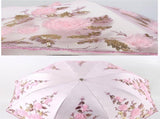 Vintage Lace UV Sun Parasol Folding 3D Flower Embroidery Umbrella Lace embroidered umbrella for both V1366-AZ2-W-03220