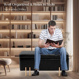 Storage Ottoman Stool Bench Seat 97cm PU Leather BLACK V274-FT-GQ104-BK