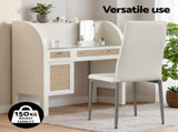 Artiss Dining Chairs Set of 4 Leather Channel Tufted White DINING-B-C02-WG