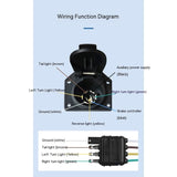Trailer Light Connector Socket 7 Wire Harness Electrical Quick Converter Adapter with Mounting V1366-AZ2-W-03554