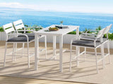 Gardeon Outdoor Bar Set 5-Piece Patio Dining Chairs Aluminium Table Stools White ODF-BARSET-WH-5SET-AB