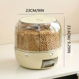 rotating storage container, large capacity grain storage, food storage box, sealed food container, V1102-122-10807-GRN-20L