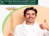 Bamboo Back Scratcher, 22'' Extra Long Curved Handle Reach Back Easily, Wide Brush Head Soft V1258-DP02-C-287