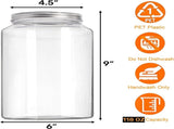2 Pack 1 Gallon Extra Large Clear Plastic Jars, 118 OZ Food Storage Container with Lid, BPA Free V1259-DP01-A-940