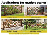 Gardeon Garden Fences Expandable Wooden Trellis Fence Plant Frame 200cm Brown GF-WD-200X70-CC
