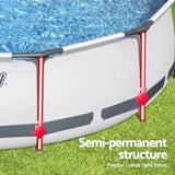 Bestway Swimming Pool 427x427x122cm Steel Frame Above Ground Pools Round Filter Pump Ladder BW-POOL-R-427-5612Y