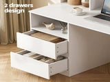 Artiss Computer Desk Office Study Desks Table Bookshelf Drawer White 120cm FUR-W-CD120-WHT-AB