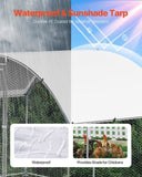 VEVOR Metal Chicken Coop, 9.8x6.5x6.5ft Large Walk-in Chicken Runs with Cover, Doom Roof Hen House V952-JSJS322MYDDMEUEN5001V0