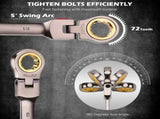 SEDY 24Pc Flexi Head Ratchet Spanner Set Metric & SAE with Magnetic Organizer V465-81181