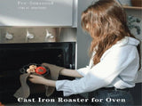 Garlic Roaster Cast Iron Pan with Dual Handles for Grill and BBQ, Pre-Seasoned, Oven Safe V1366-AZ2-W-15901