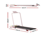 Everfit Treadmill Electric Walking Pad Incline Under Desk 380mm Pink TMILL-380H-INC-PK