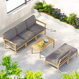 Gardeon 5-Seater Outdoor Sofa Set Wooden Lounge Setting 6PCS ODF-B-SOFA01-TK-ABCDEF
