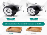 20 Set 1.25 Inch Small Side Mount Caster Wheels Little Drawer Rollers Mini Low Profile Casters Non V1258-DP02-C-3040