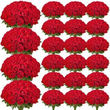 VEVOR 500 Pcs Red Roses Artificial Flowers Realistic Bouquet for Xmas Home Decor V952-RZMGHSHS500PL0LEE001V0