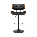 Artiss 2x Bar Stools Gas Lift Leather All Black BA-TW-8045A-BKX2