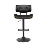 Artiss Bar Stools Gas Lift Leather All Black BA-TW-8045A-BK