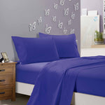 1000TC Ultra Soft King Size Bed Royal Blue Flat & Fitted Sheet Set V493-AKS-03