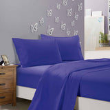 1000TC Ultra Soft Double Size Bed Royal Blue Flat & Fitted Sheet Set V493-ADS-03