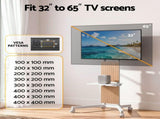 Artiss Mobile TV Floor Stand for 32-65" Mount Bracket Universal Adjustable Height with Wheels TV-MOUN-2007-WH