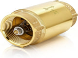 1-1/4 Inch Brass Check Valve, Universal One Way In Line Valves with Backflow Prevention, No Return V1259-DP01-A-990