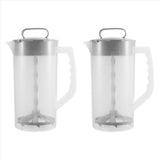 2X Mixing Pitcher for Drinks,2 Quart/64oz Plastic Water Pitcher with Lid,Easy-Mix Juice V1370-AZ4-10315