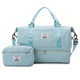 Travel Duffel Bag Small Pouch Travel Accessories Quilted Design Organized - Blue - Size L V1347-127-38933-BLU-L