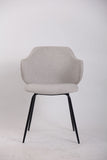 Set of 2 Dining Chairs Fabric with Metal Legs in Ivory Beige V563-68409