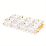1-Piece 8-Compartment Snack Tray, BPA-Free Plastic Food-Grade Snack Organizer, Perfect for Nuts, V1106-GGSND001