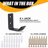 12 Pcs Jack Stands Wall Mount Organizer, Car Jack Stands Storge Rack/Hanger/Hook Wall Mount Heavy V1366-AZ2-W-14518