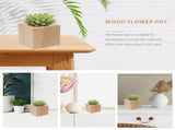 Rustic Wooden Flower Pot for Balcony Garden and Indoor Small Plant Display V1370-AZ4-16192
