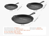 Cast Iron Skillet, 3 Pcs Frying Pan Set , Heavy-Duty Skillets with Heat-Resistant V952-ZTCGSJTCT681KMJDP001V0