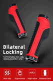Bicycle Grips MTB Road Bike Double Lock Rubber Handlebar Grips Anti-Slip Rock Bros BLUE V382-GRIPANTISLIPBLUE
