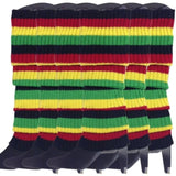 6x Womens Leg Warmers Disco Winter Knit Dance Party Crochet Legging Socks Costume - Indigenous V563-BR-6LEGWARMRS-INDGCLR