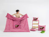 Pink Little Squirrel - 2-in-1 Foldable Car Pillow Blanket - Cozy 40x40cm Pillow, Unfolds to V888-ELOSUNG33522