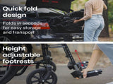 EQUIPMED Portable Folding Wheelchair 24 Inch 136kg Capacity Wheel Chair Retractable Armrests, Black V219-EQWRHC04A