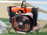 Black and green Portable Outdoor Camping Fan with LED Light - Rechargeable USB Tent Fan for V888-ELOSUNG40353