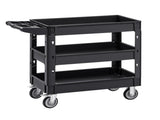 Utility Service Cart, 550 LBS Laod Capacity, 3 Shelf Heavy Duty Plastic Rolling Utility Cart with V952-DXSLSYTCDXCX3K5H9V0