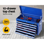 Giantz 17 Drawer Tool Box Cabinet Chest Trolley Toolbox Garage Storage Box Blue TB-17DR-107-BL