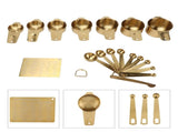18PCS Measuring Cup Stainless Steel Gold Coffee Spoon Cup Set Baking Scale Measuring Scoop Cup Set V1294-YM0714-3118210277811