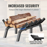 Fireplace Log Grate, 609.6mm Heavy Duty Fireplace Grate with 6 Support Legs, 19.05mm Solid V952-ZTXYMP34X3424Y84PV0