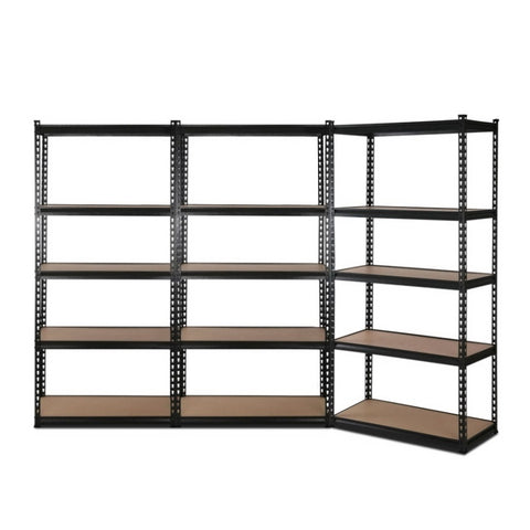 Giantz 3x1.8M Garage Shelving Warehouse Rack Pallet Racking Storage Shelve Black WR-E-9X18-BKX3