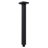 Matt Black 16" Large Rainfall Shower Head 300mm Ceiling Dropper Arm Square Mixer Taps V1233-A502300BKSS116B